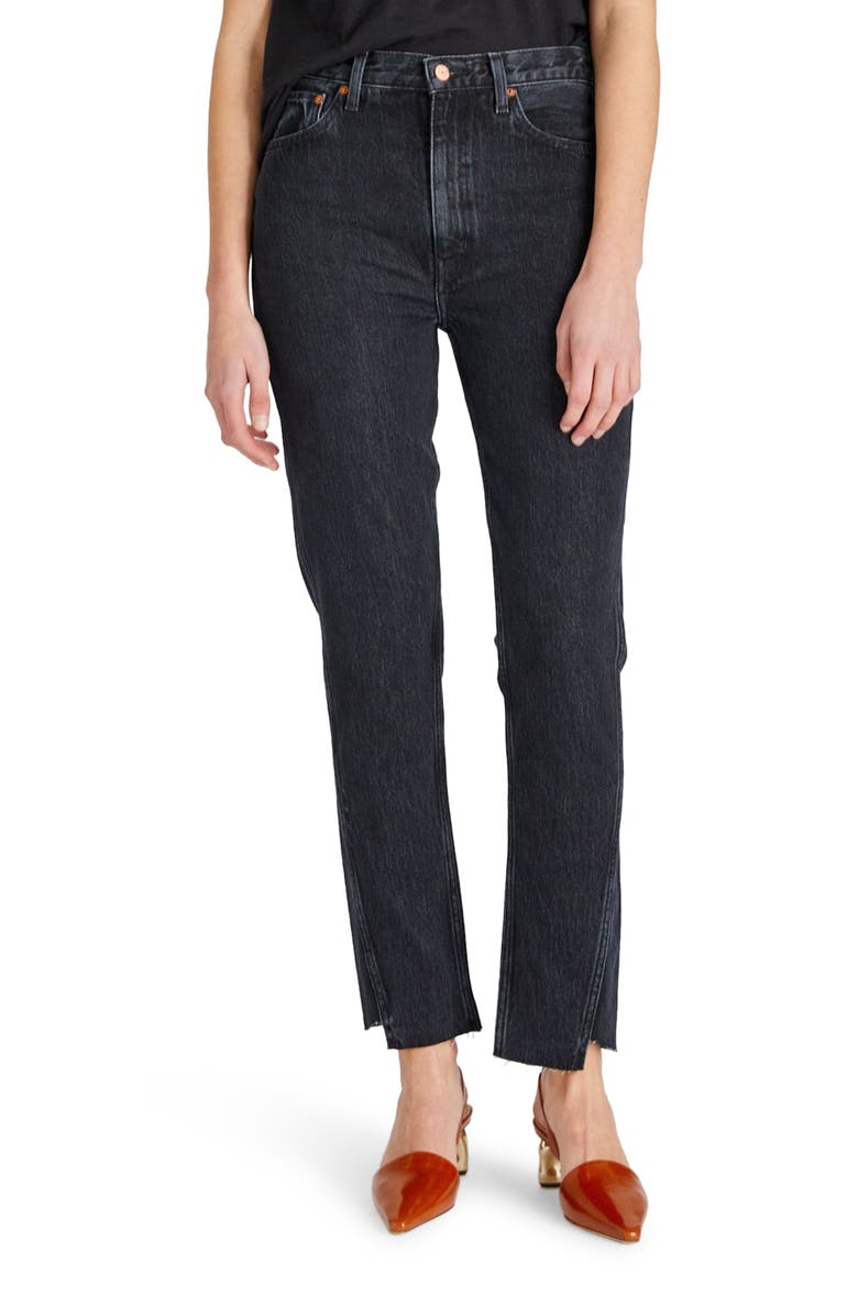 ÉTICA Finn High Waist Step Hem Straight Leg Jeans, Main, color,