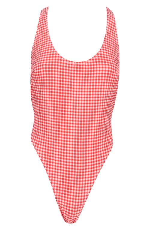 Good American High Leg One-piece Swimsuit In Pink
