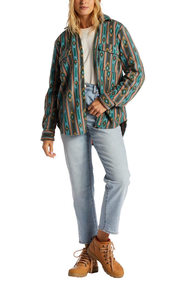 Forge Fleece Shirt Jacket, Alternate, color, GREEN MULTI