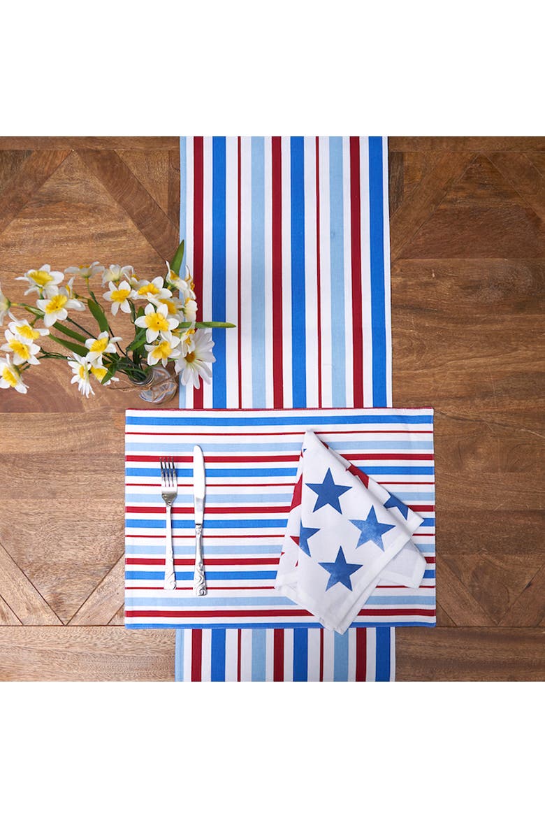 Red White & Pow Napkin, Set of 6, Alternate, color, Blue