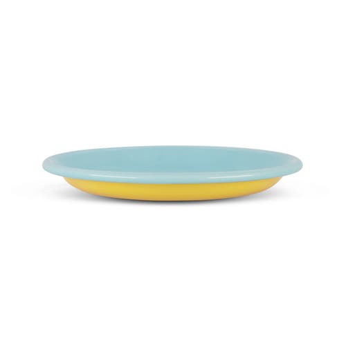 Elifle Two Tone Enamel Side Plate In Blue