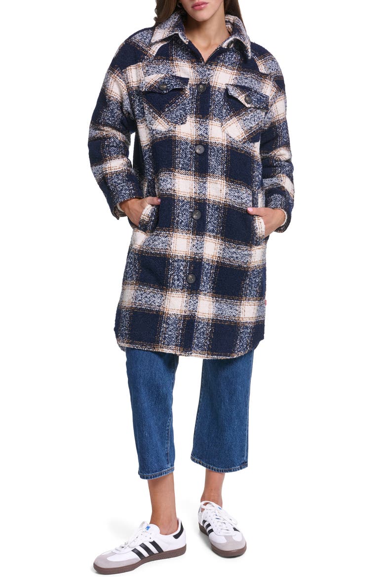 Quilted Longline Shacket, Main, color, GERI PLAID