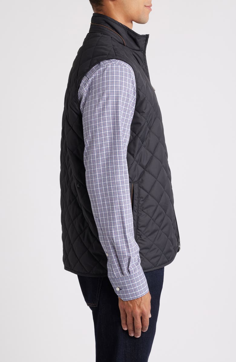 Peter Millar Essex Water Resistant Quilted Vest, Alternate, color, Black