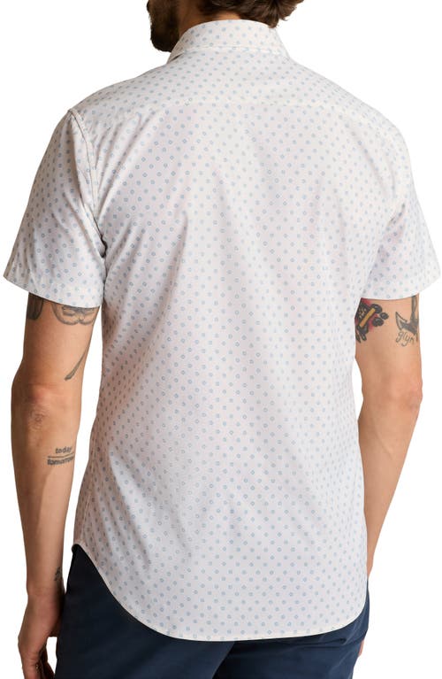 Bonobos Geo Print Tech Short Sleeve Button-up Shirt In White
