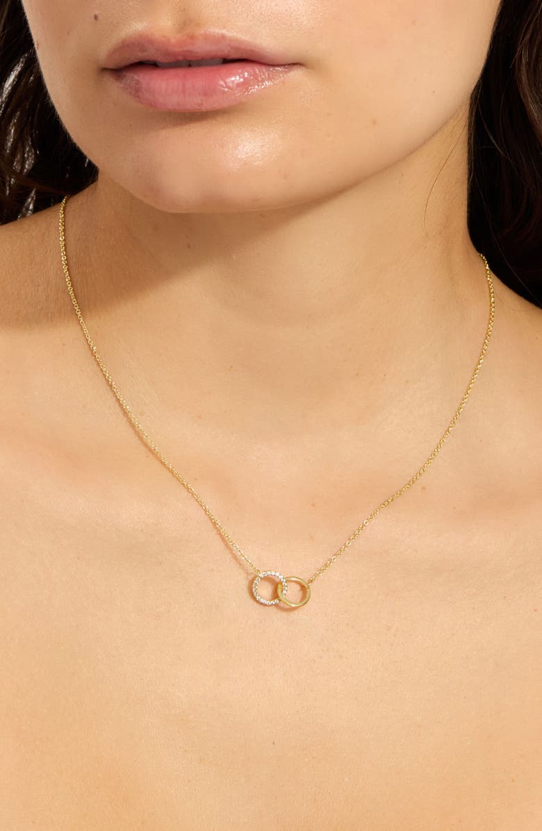 Adornia Pavé Pendant Necklace, Alternate, color, Gold