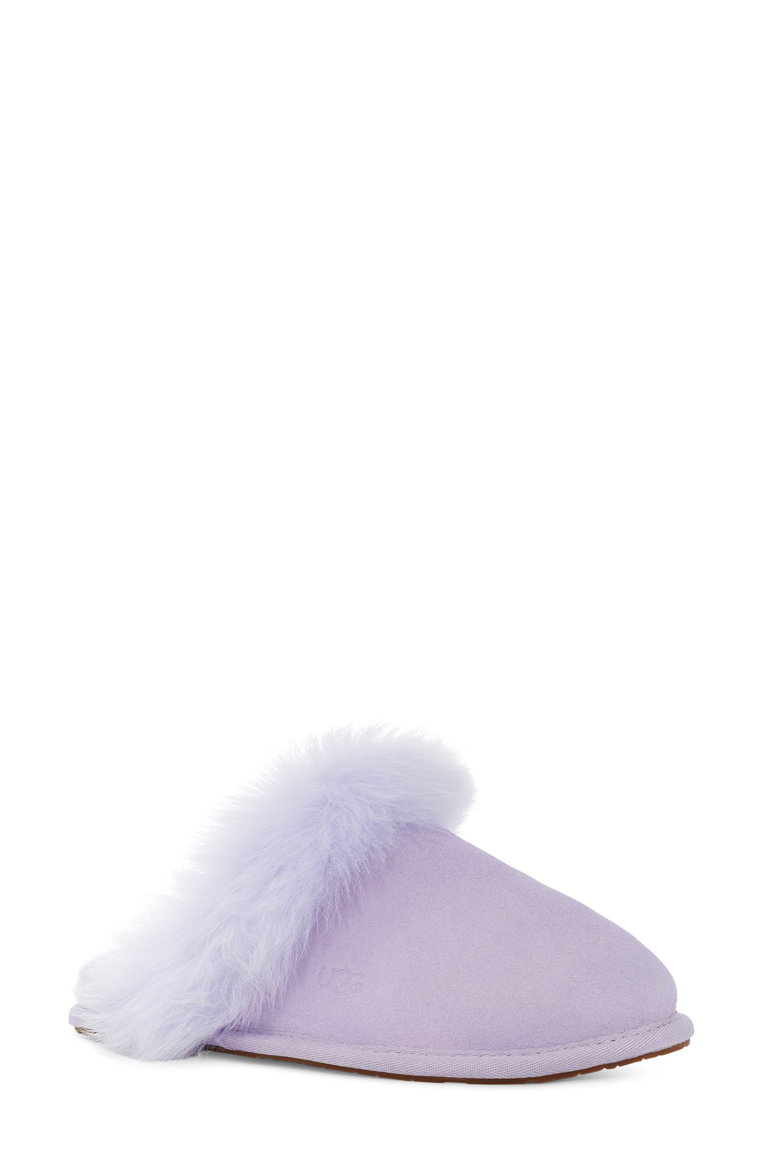 Scuff Sis Genuine Shearling Mule Slipper, Main, color, SAGE BLOSSOM