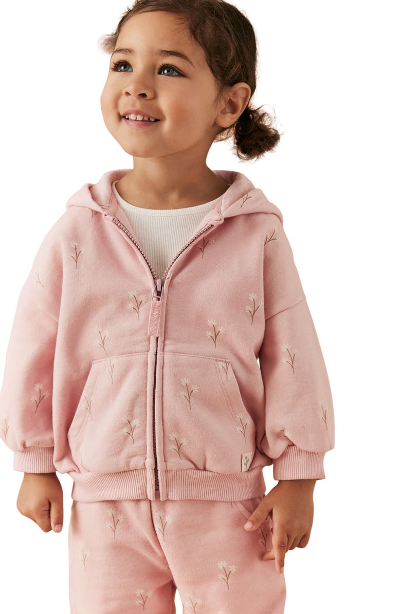 NEXT Kids' Floral Zip-Up Hoodie, Alternate, color,