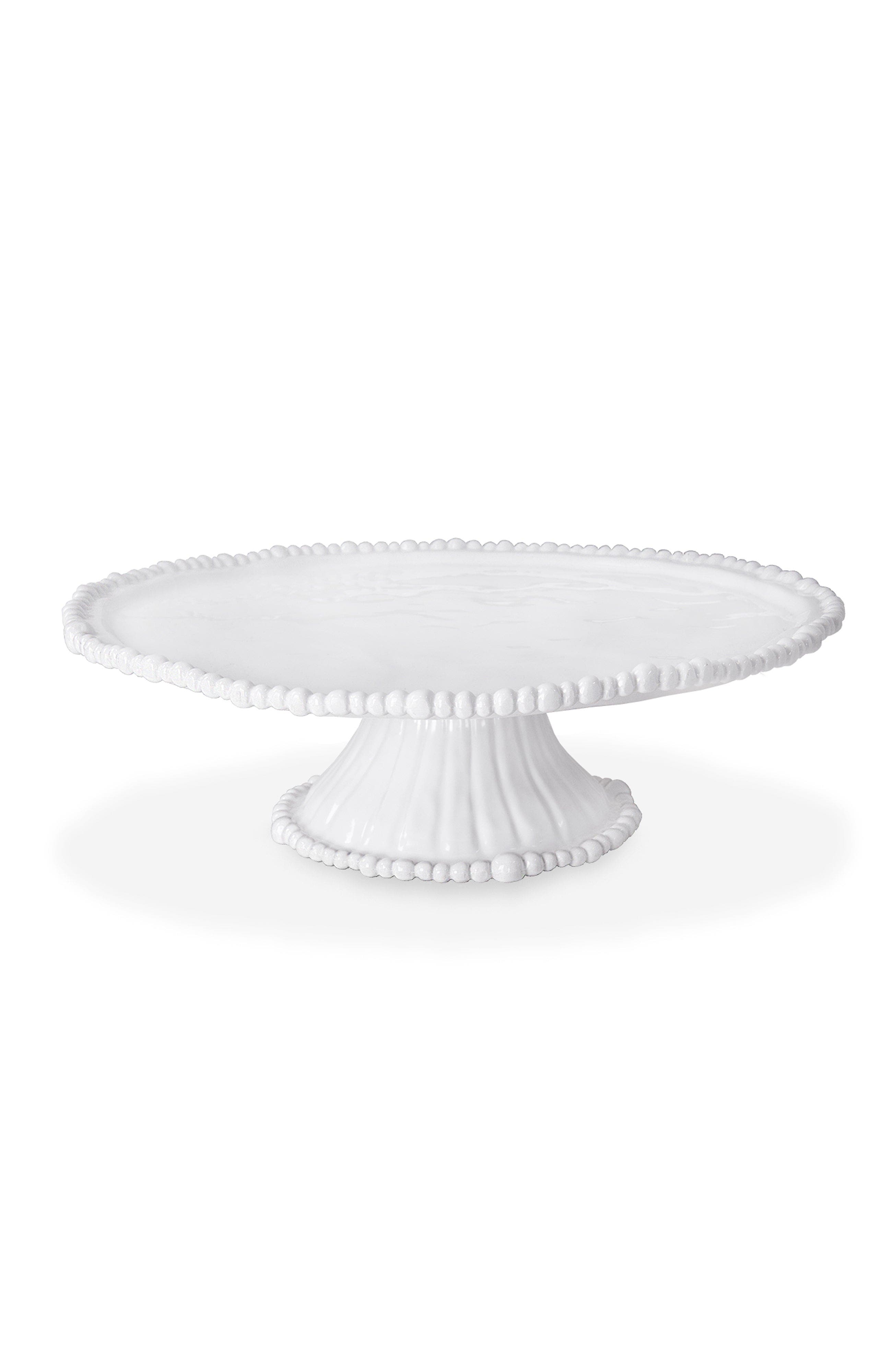 Beatriz Ball Collection Vida Alegria Pedestal Cake Plate In White