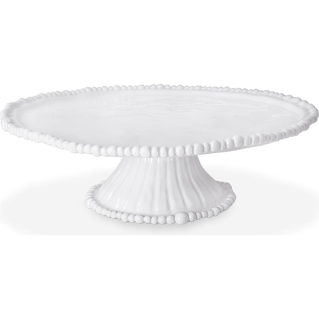 Beatriz Ball Collection Vida Alegria Pedestal Cake Plate In White