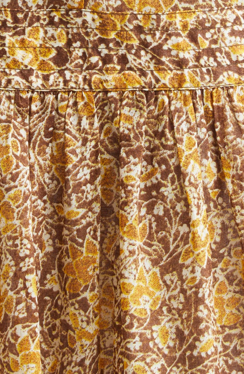 Isabel Marant Étoile Danielle Mixed Print Cotton Sundress, Alternate, color, Brown/ Khaki/ Yellow