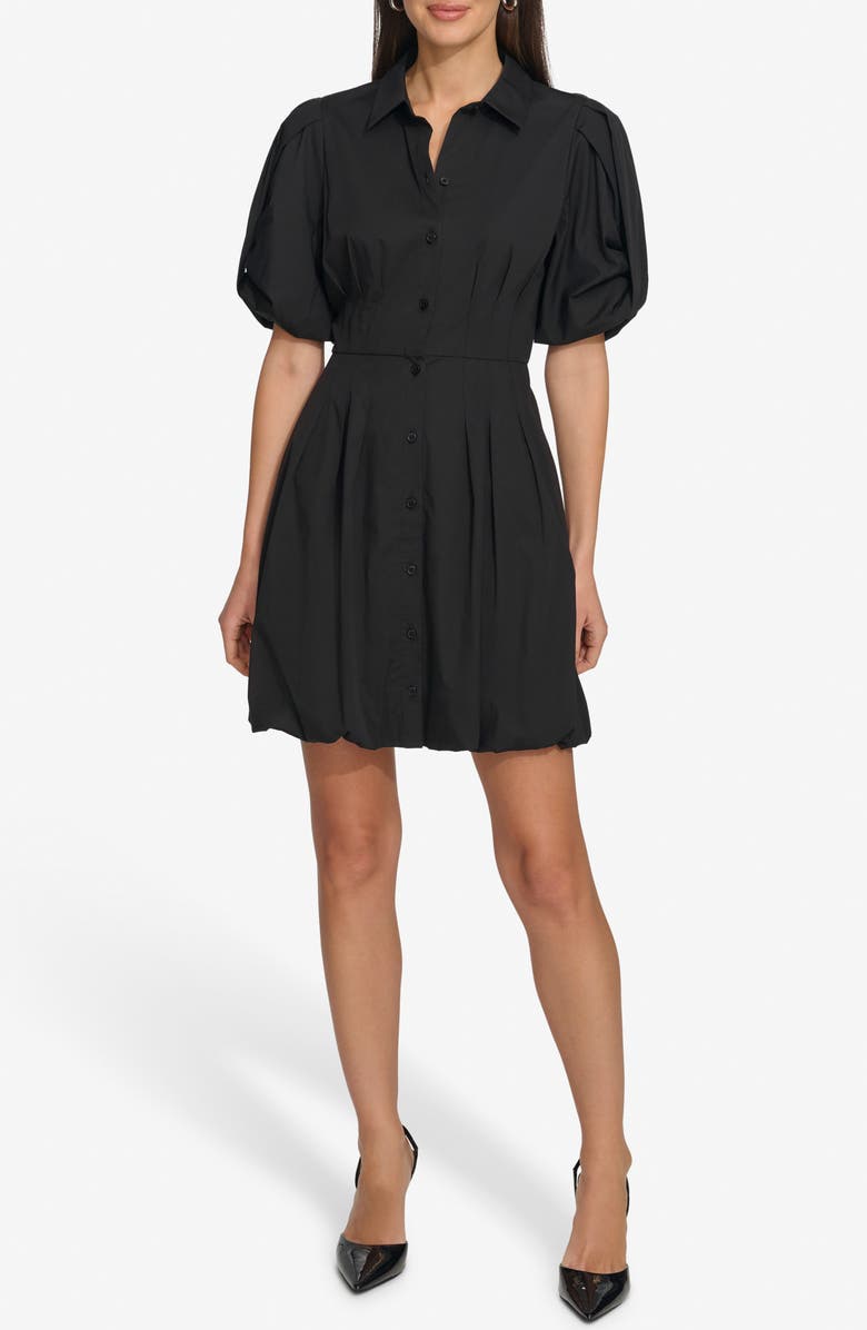 DKNY Puff Sleeve Mini Shirtdress, Main, color, 
