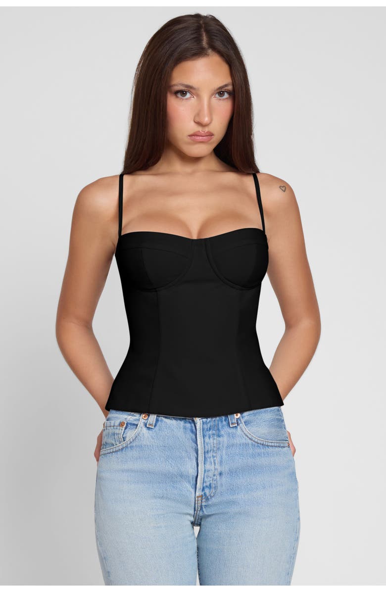 LEAU Bali Bustier Corset Top, Alternate, color, Black