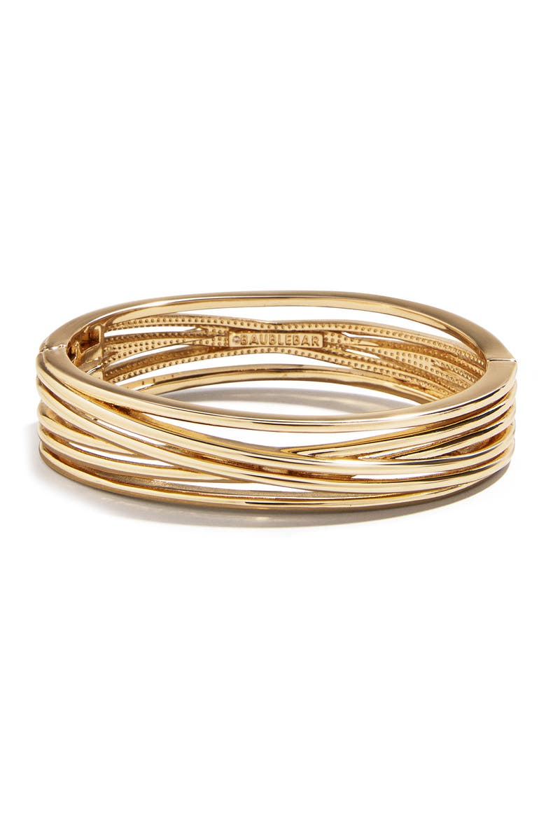 Iman Layered Bangle Bracelet, Alternate, color, GOLD