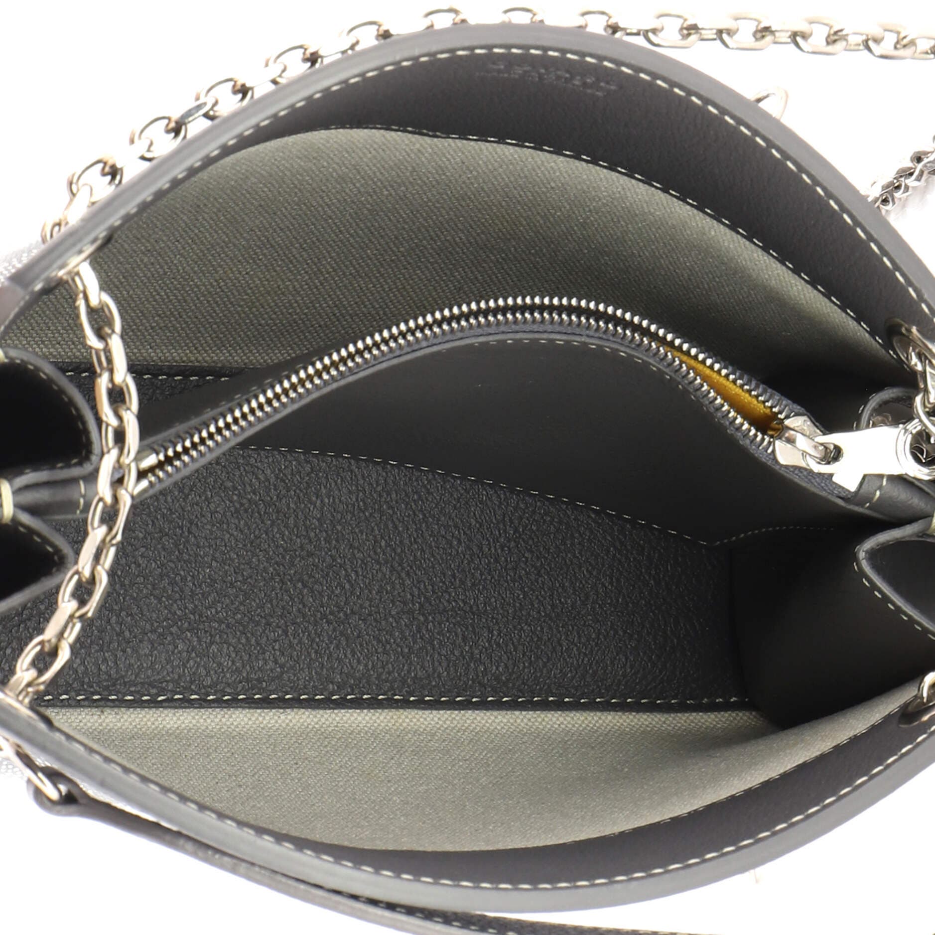 Structured Rouette Chain Shoulder Bag Coated Canvas Mini, Alternate, color, Grey