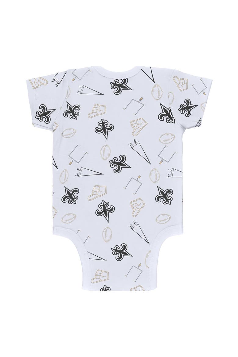 Newborn & Infant WEAR by Erin Andrews Gray/Black/White New Orleans Saints Three-Piece Turn Me Around Bodysuits & Pant Set, Alternate, color, Gray