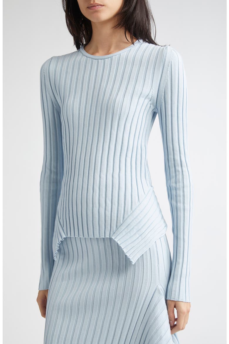 Textured Knit Rib Sweater, Alternate, color, 4210 - LIGHT BLUE