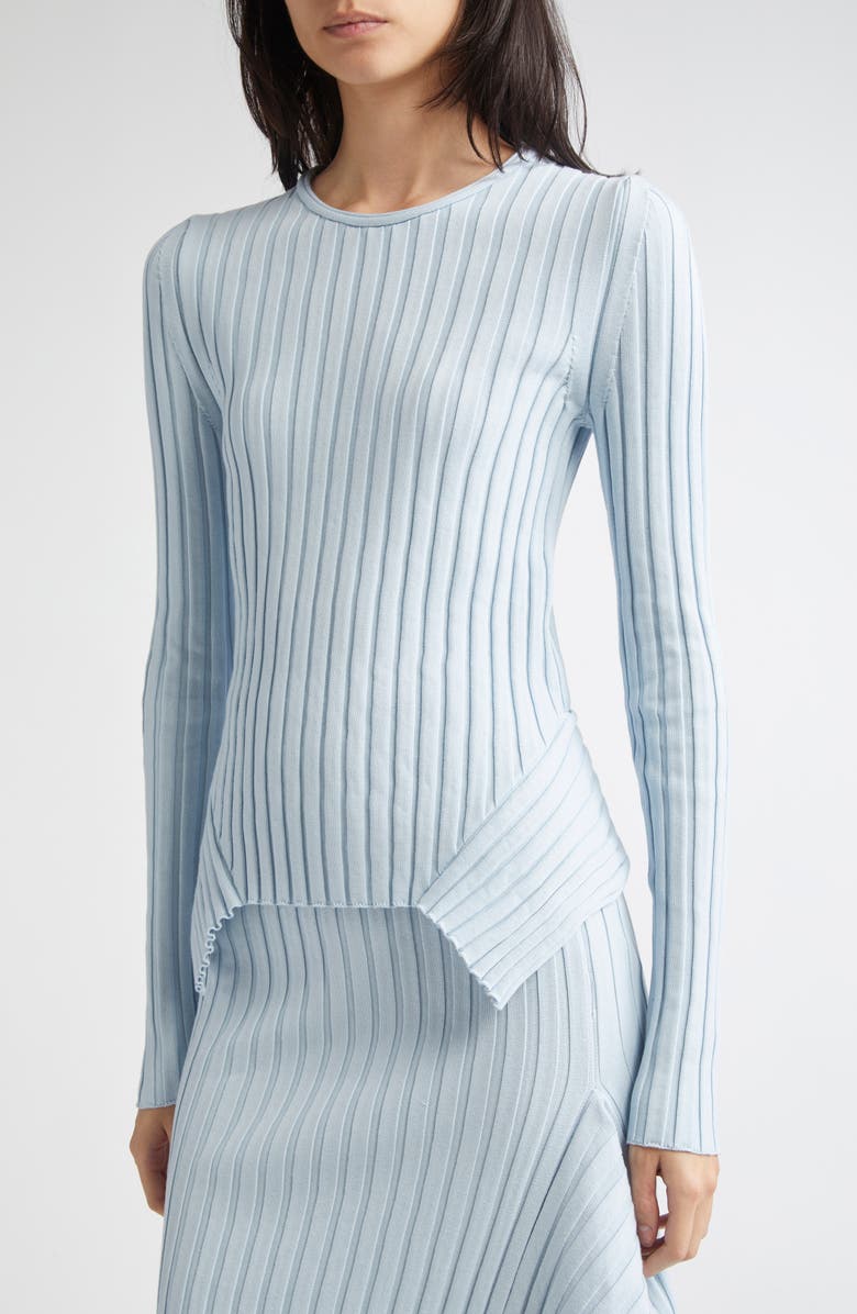 Stella McCartney Textured Knit Rib Sweater, Alternate, color, 4210 - Light Blue