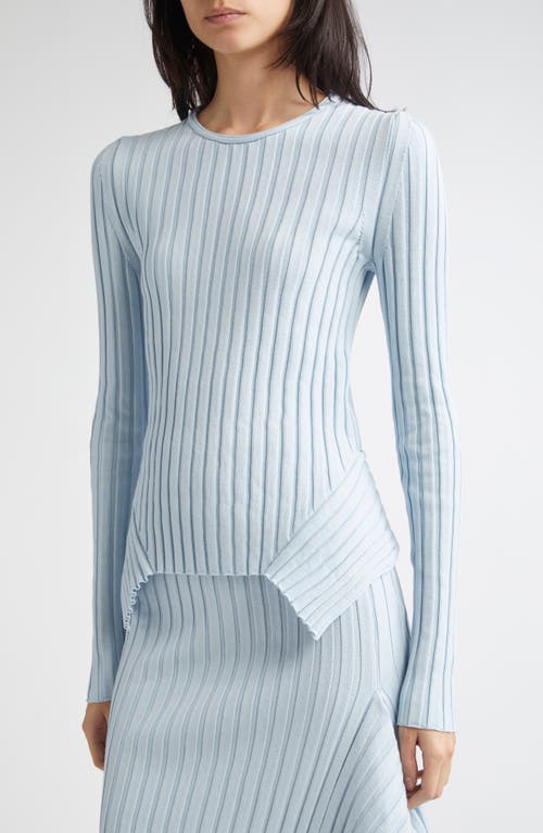 Stella Mccartney Textured Knit Rib Sweater In Blue