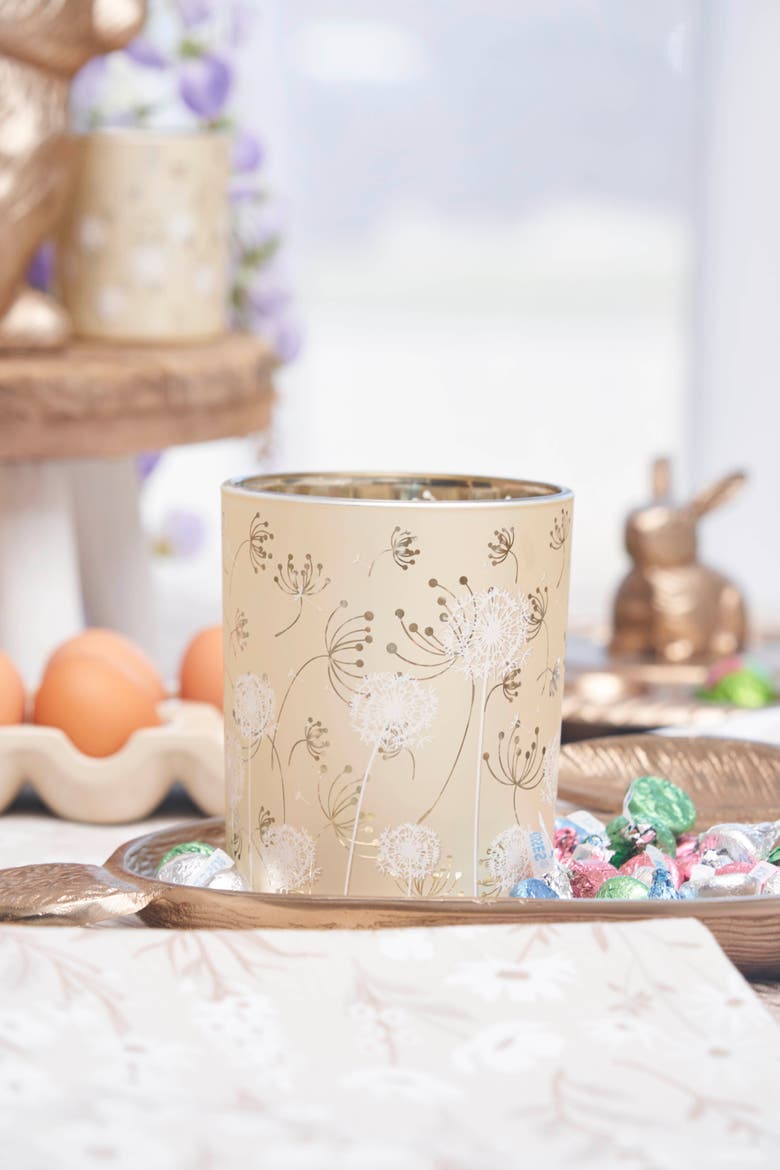 Dandelion Small Champagne Decorative Candle Holder 3.15", Alternate, color, Gold