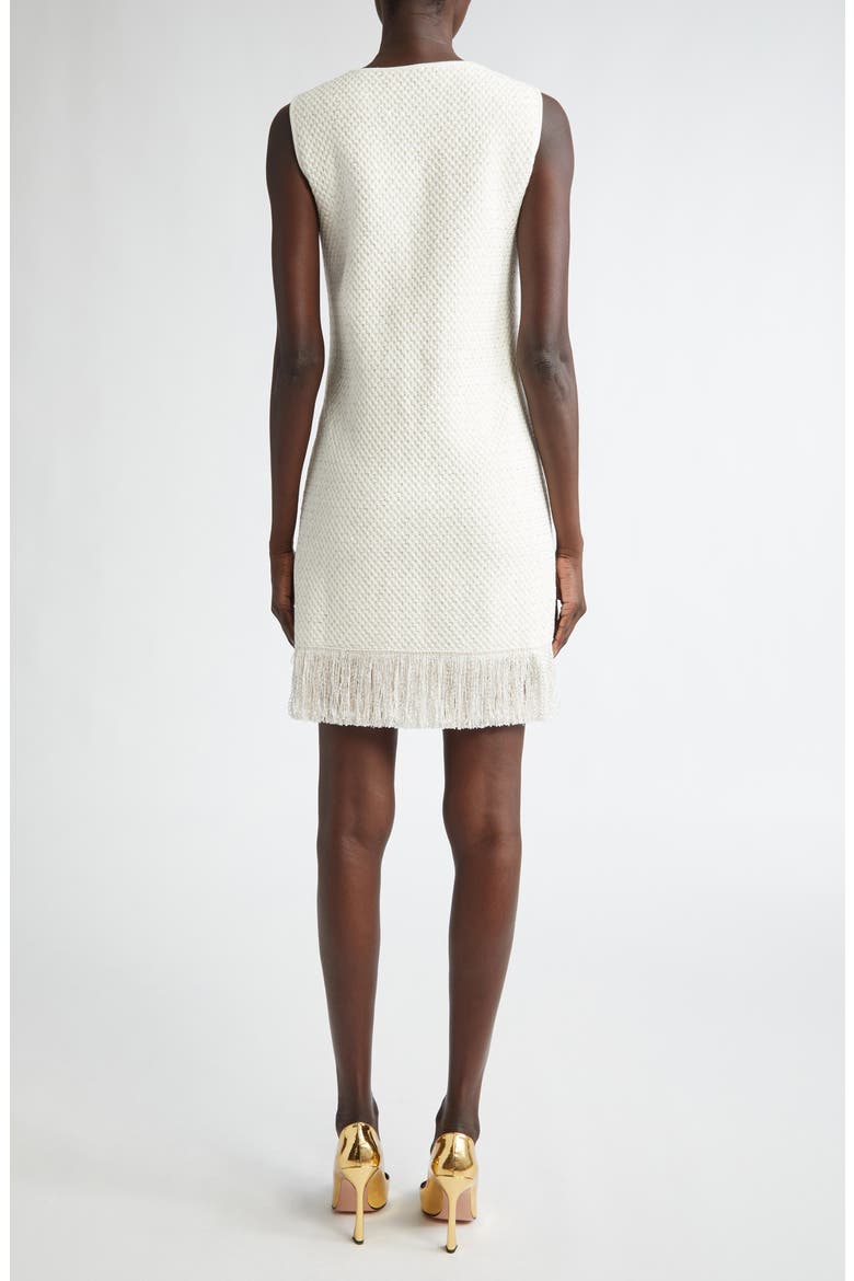 Fringe Sequin Tweed Minidress, Alternate, color, IVORY/ GOLD