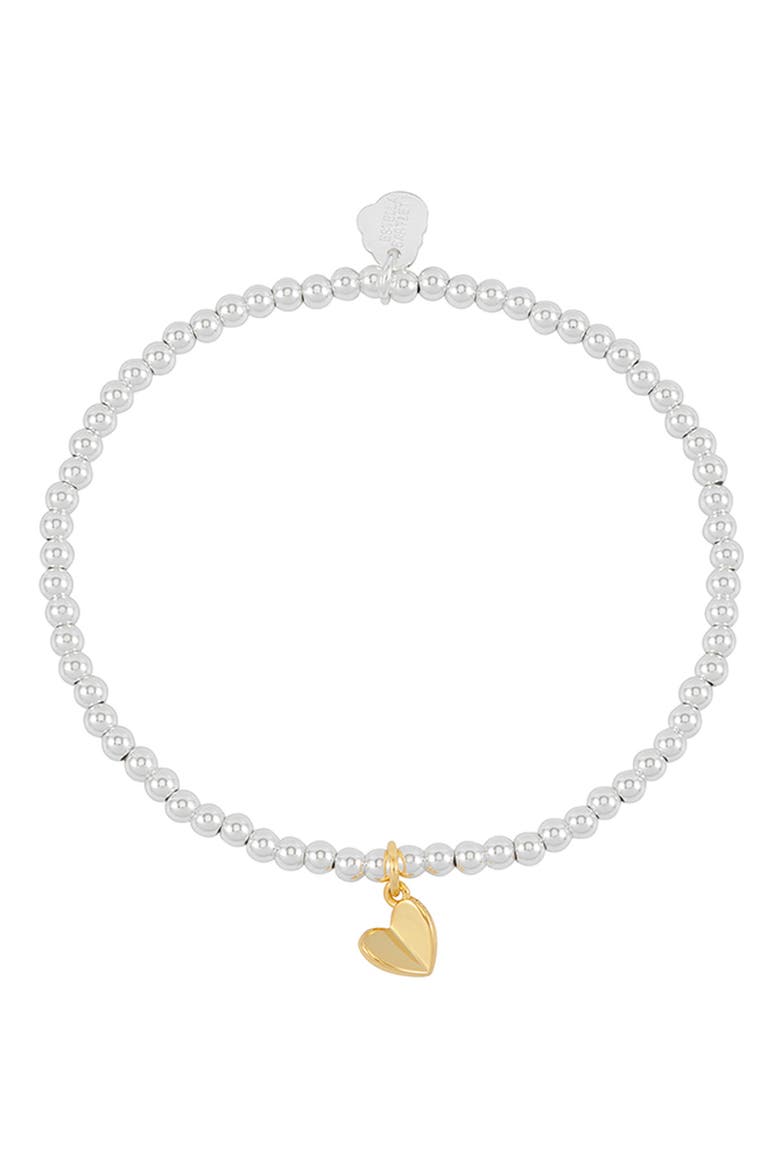 Sienna Folded Heart Beaded Stretch Bracelet, Alternate, color, GOLD AND SILVER