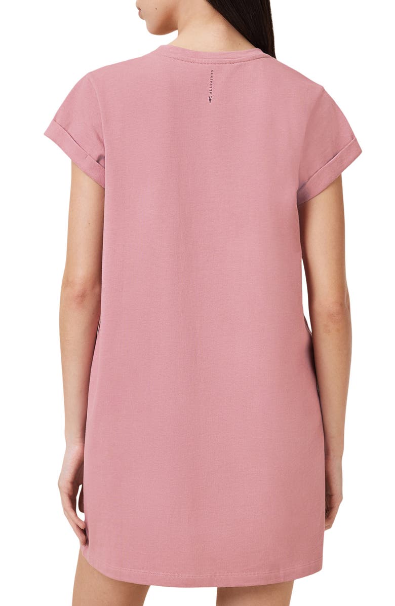 AllSaints Anna Cotton T-Shirt Dress, Alternate, color, Ash Rose Pink