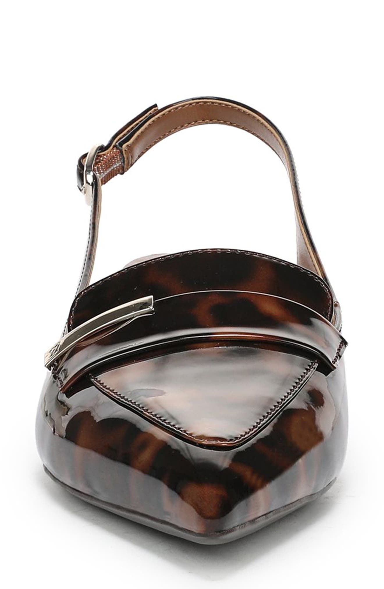 Sloane Pointed Toe Slingback Pump, Alternate, color, TORTOISE BROWN FAUX LEATHER