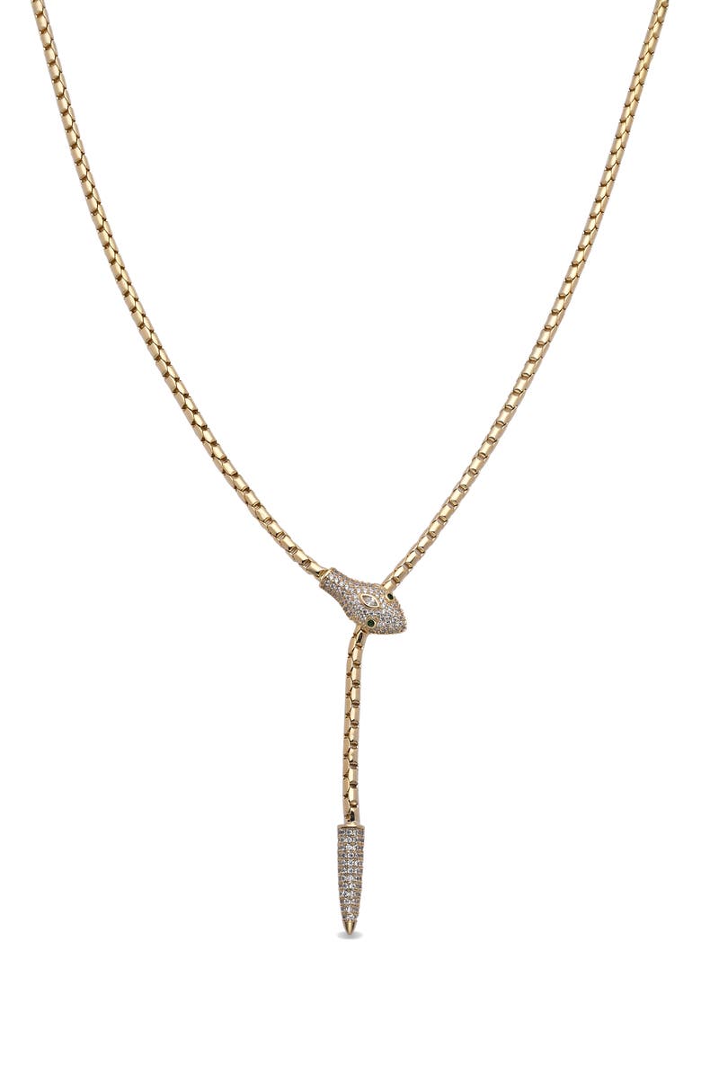 EYE CANDY LOS ANGELES Emilia Snake Lariat, Alternate, color, Gold