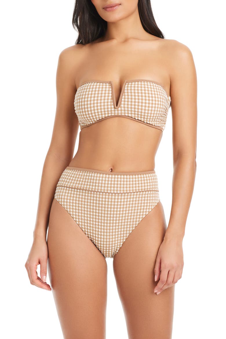 Clean Bandeau Bikini Top, Alternate, color, TOASTED COCONUT