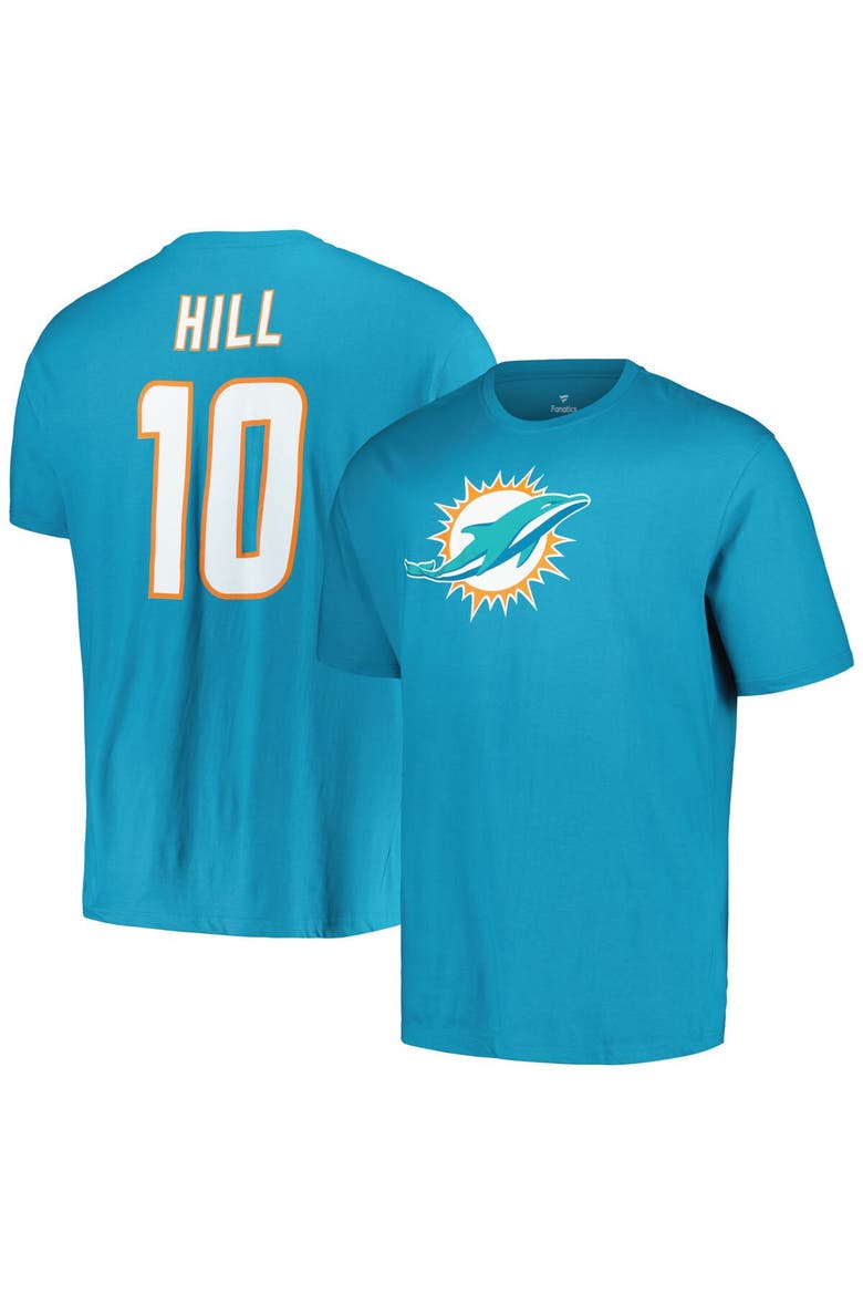 Men's Fanatics Branded Tyreek Hill Aqua Miami Dolphins Big & Tall Player Name & Number T-Shirt, Main, color, Aqua