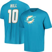 FANATICS Men's Fanatics Branded Tyreek Hill Aqua Miami Dolphins Big & Tall Player Name & Number T-Shirt