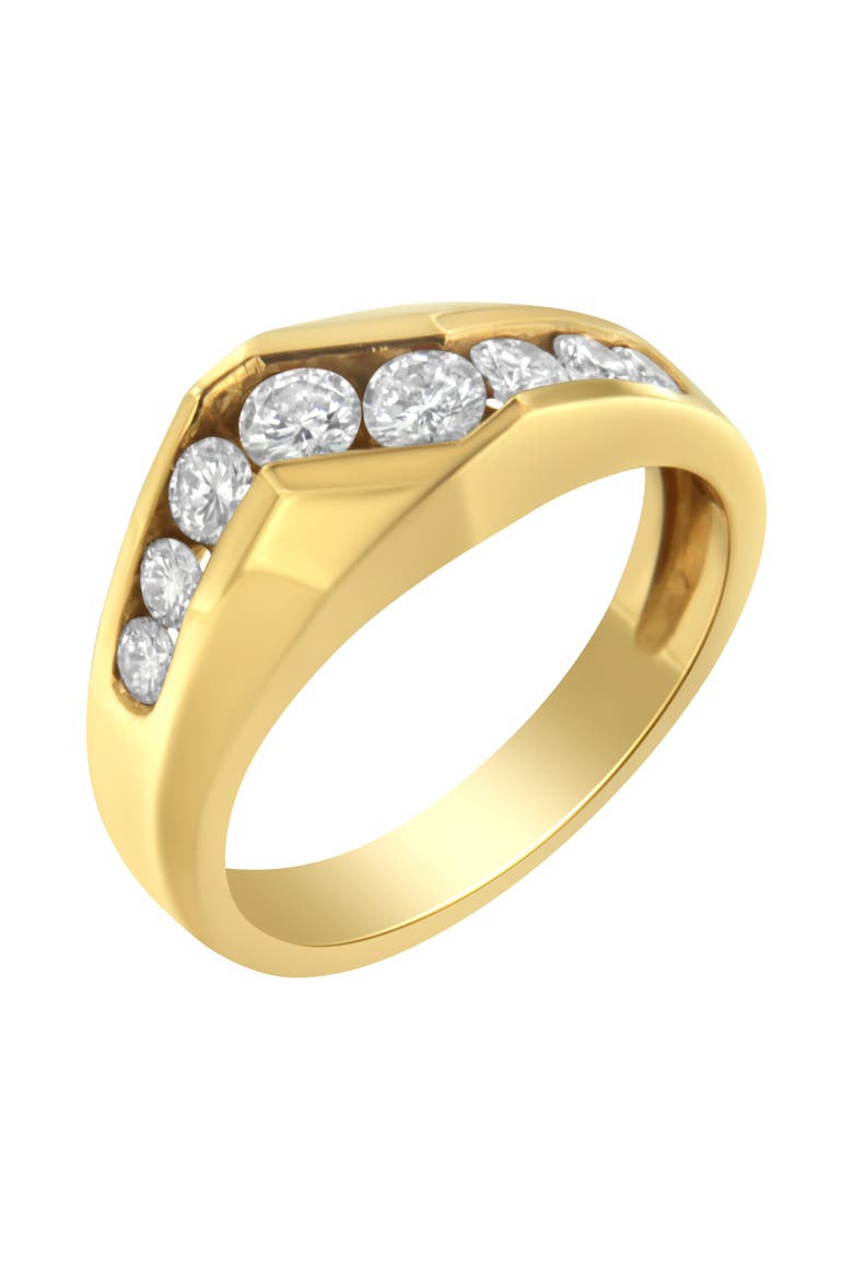 14KT Yellow Gold Men's Round Cut Diamond Ring, Alternate, color, Yellow Gold