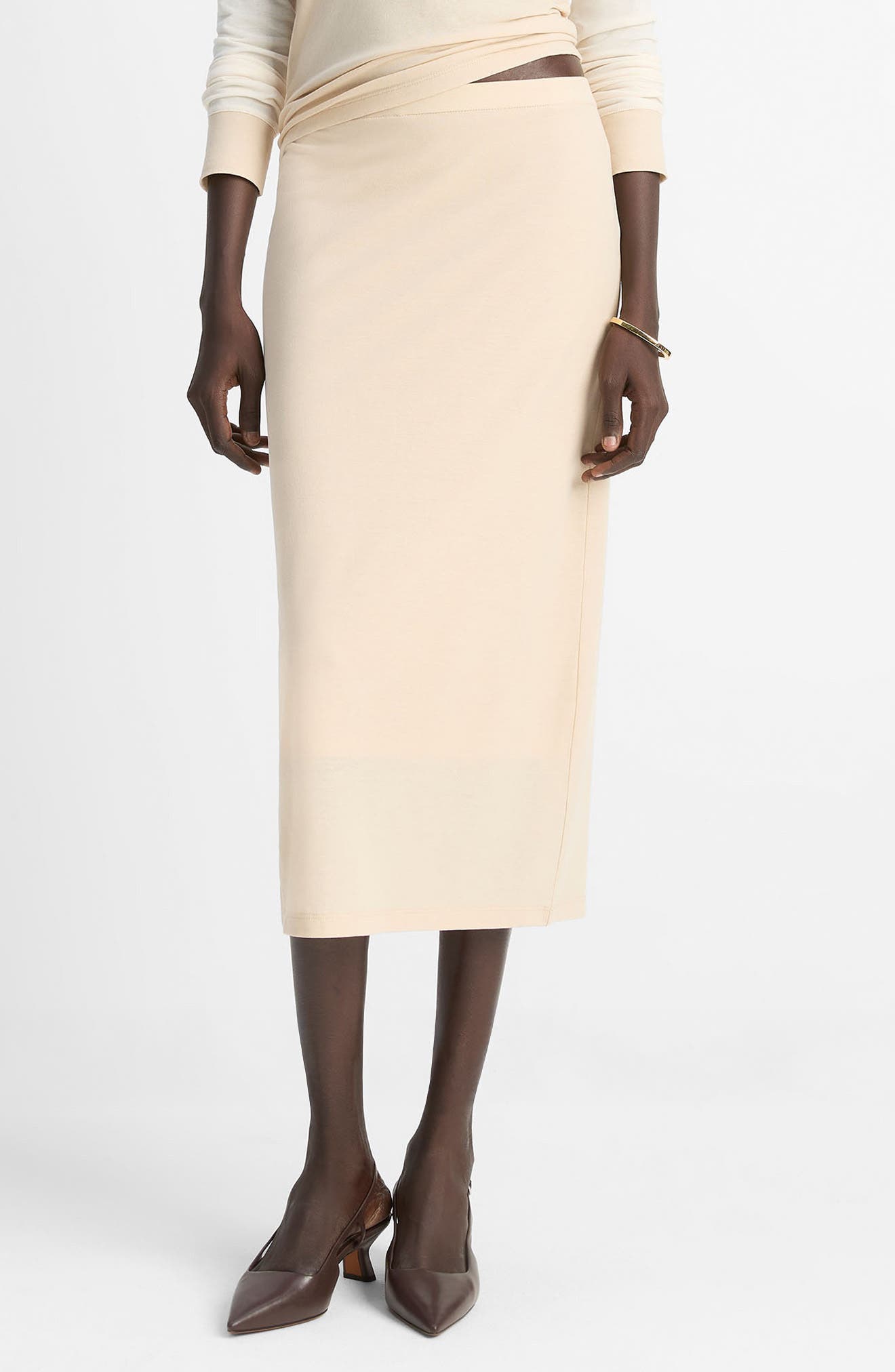 Vince Cotton Midi Skirt