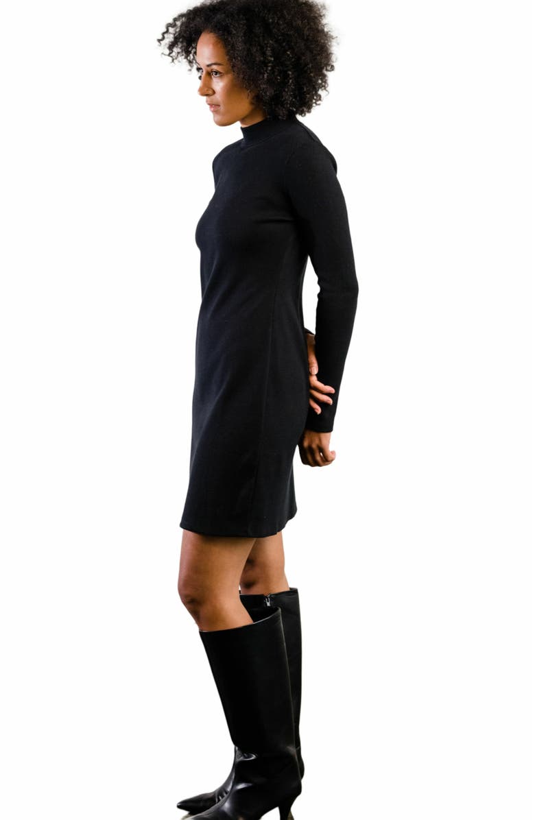ABLE Lilith Mock Neck Rib Mini Dress, Alternate, color, 