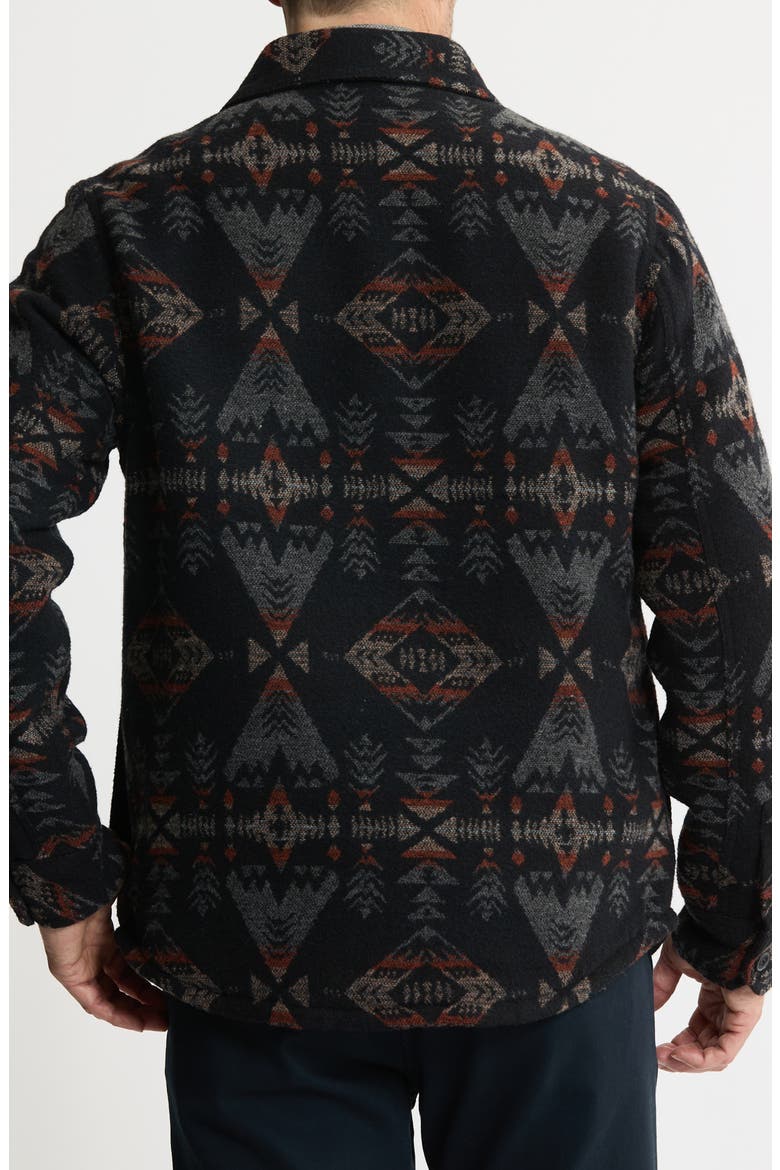 Geometric Jacquard Faux Shearling Lined Jacket, Alternate, color, BLUE MULTI