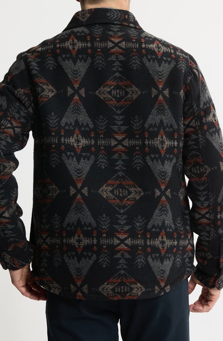 JACHS Geometric Jacquard Faux Shearling Lined Jacket, Alternate, color, Blue Multi