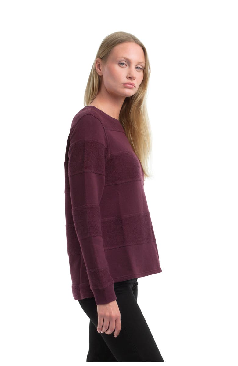 WILT Clothing Striped Sweatshirt, Alternate, color, Dark Fig