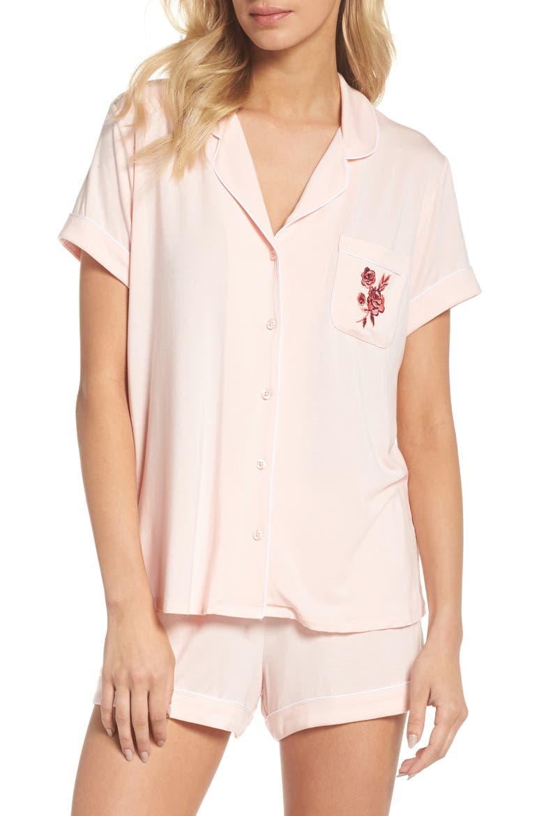 Moonlight Shortie Pajamas, Main, color, PINK VEIL ROSE