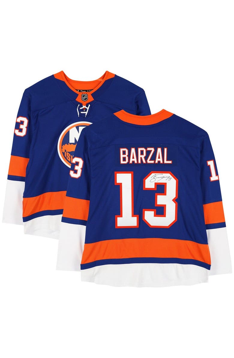 FANATICS AUTHENTIC Mathew Barzal New York Islanders Autographed Blue Fanatics Breakaway Jersey, Main, color, 