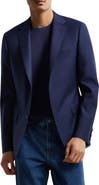 Samuelsohn Navy Double Twist 130s Wool Blazer
