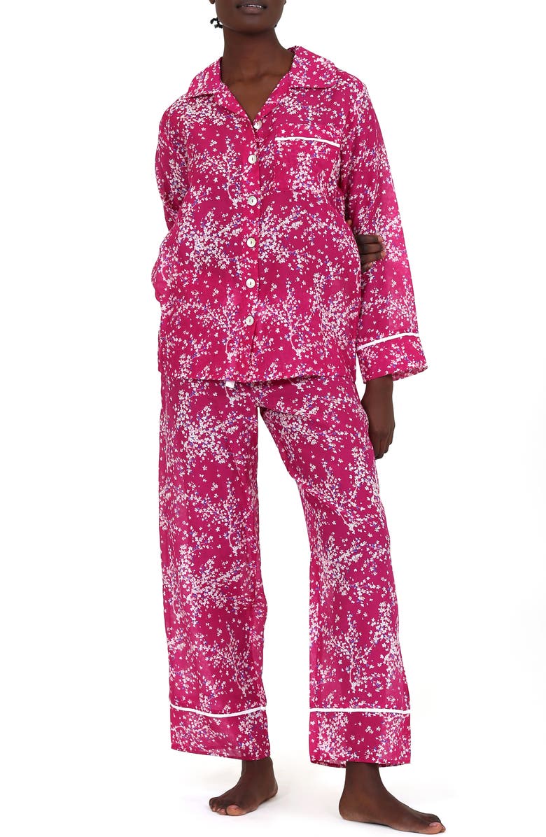 Papinelle Cheri Blossom Cotton & Silk Pajamas, Main, color,