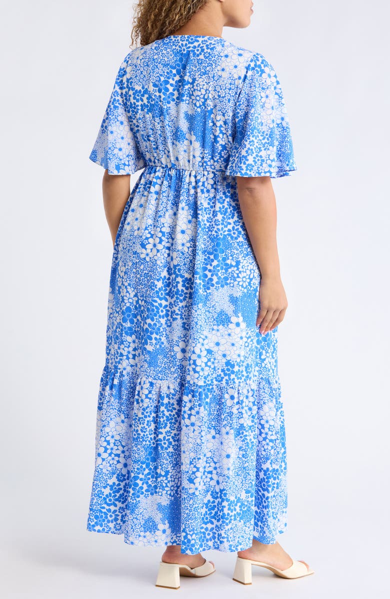 SUGARLIPS Pismo Floral Dress, Alternate, color, White-Blue-Multi