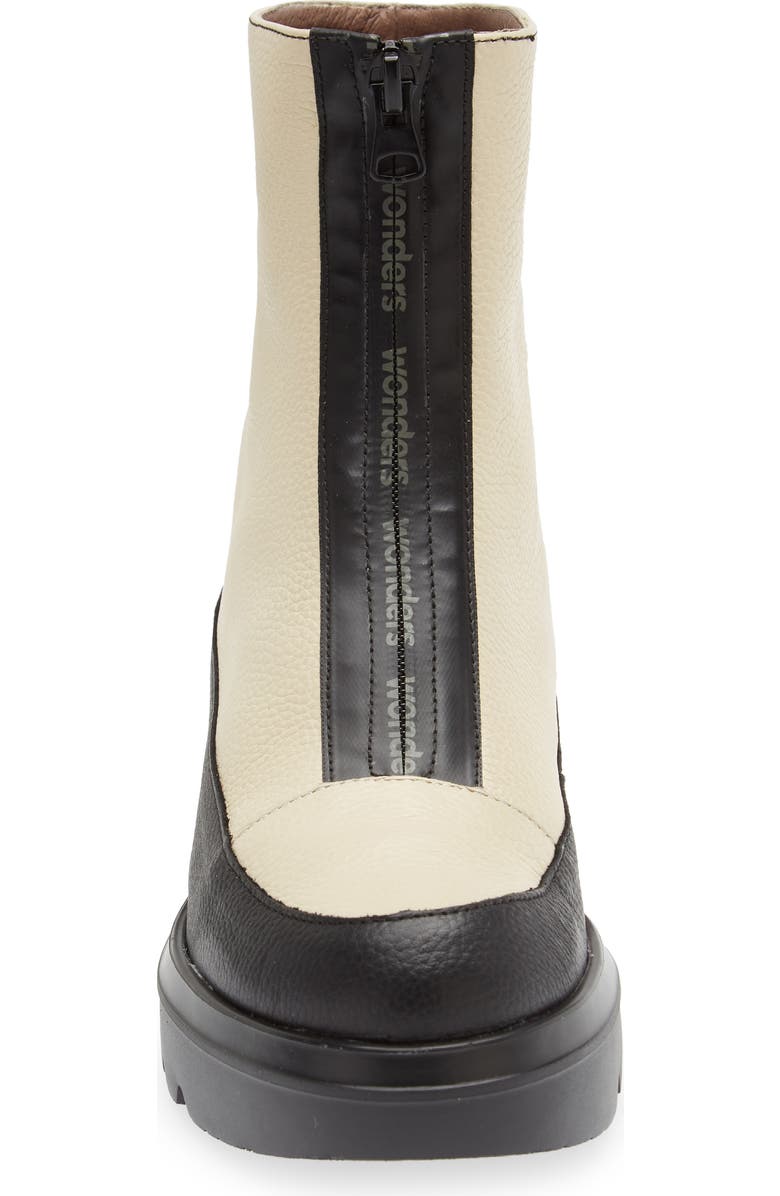 Wonders Front Zip Bootie, Alternate, color, Black Cream