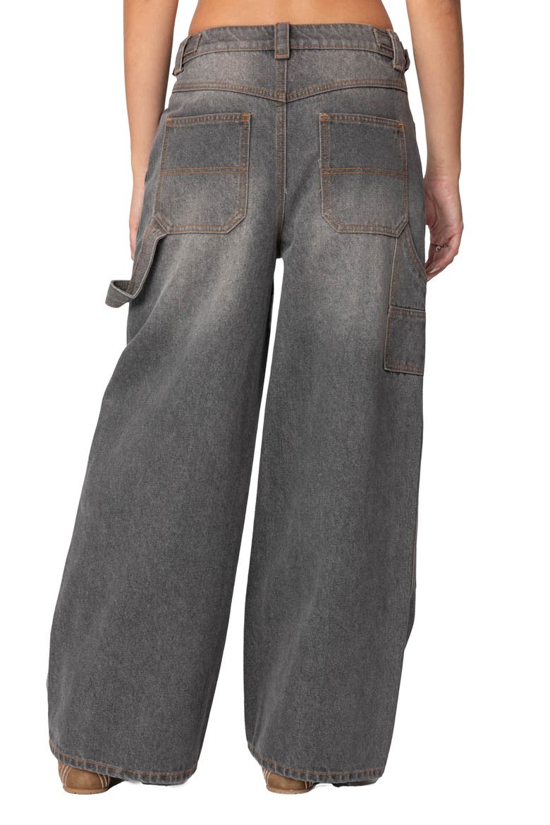 Low Rise Nonstretch Baggy Carpenter Jeans, Alternate, color, GRAY-WASHED
