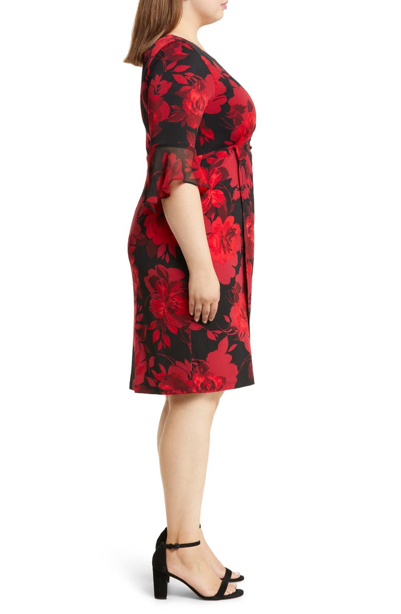 Connected Apparel Ity Faux Wrap Dress, Alternate, color, 