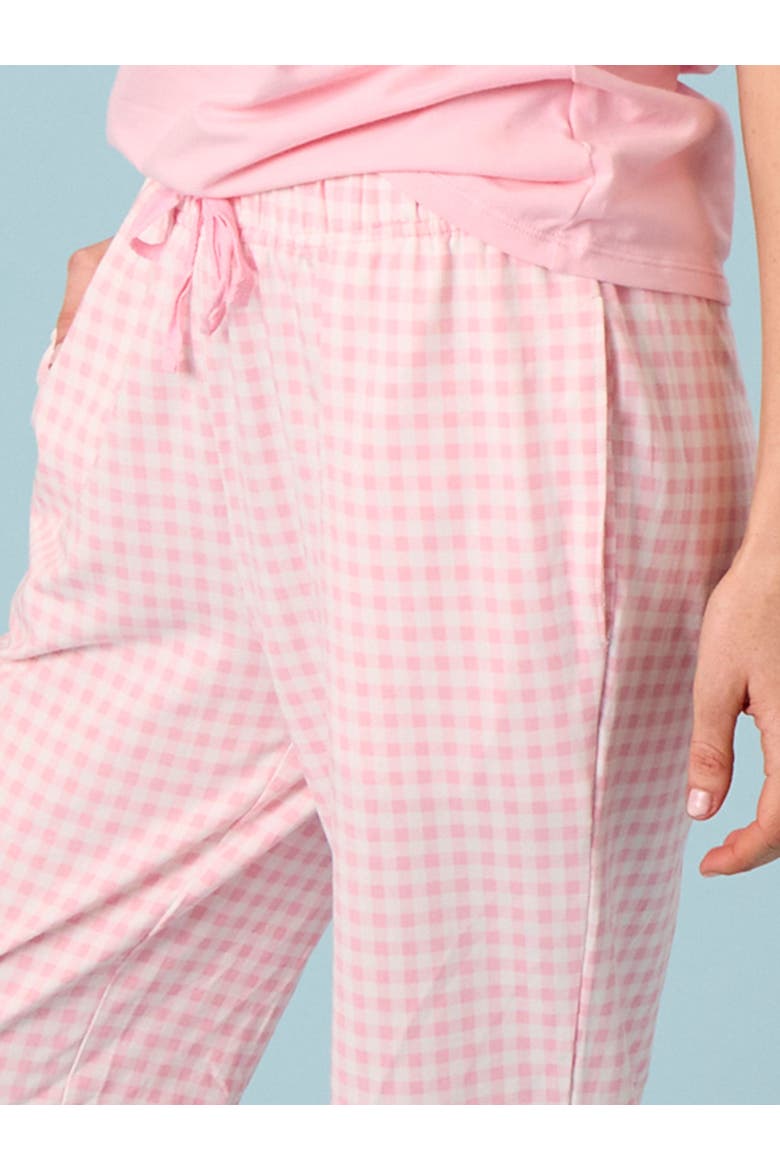 Modal Blend Gender Inclusive Adult Pajama Pants, Alternate, color, Pink Gingham