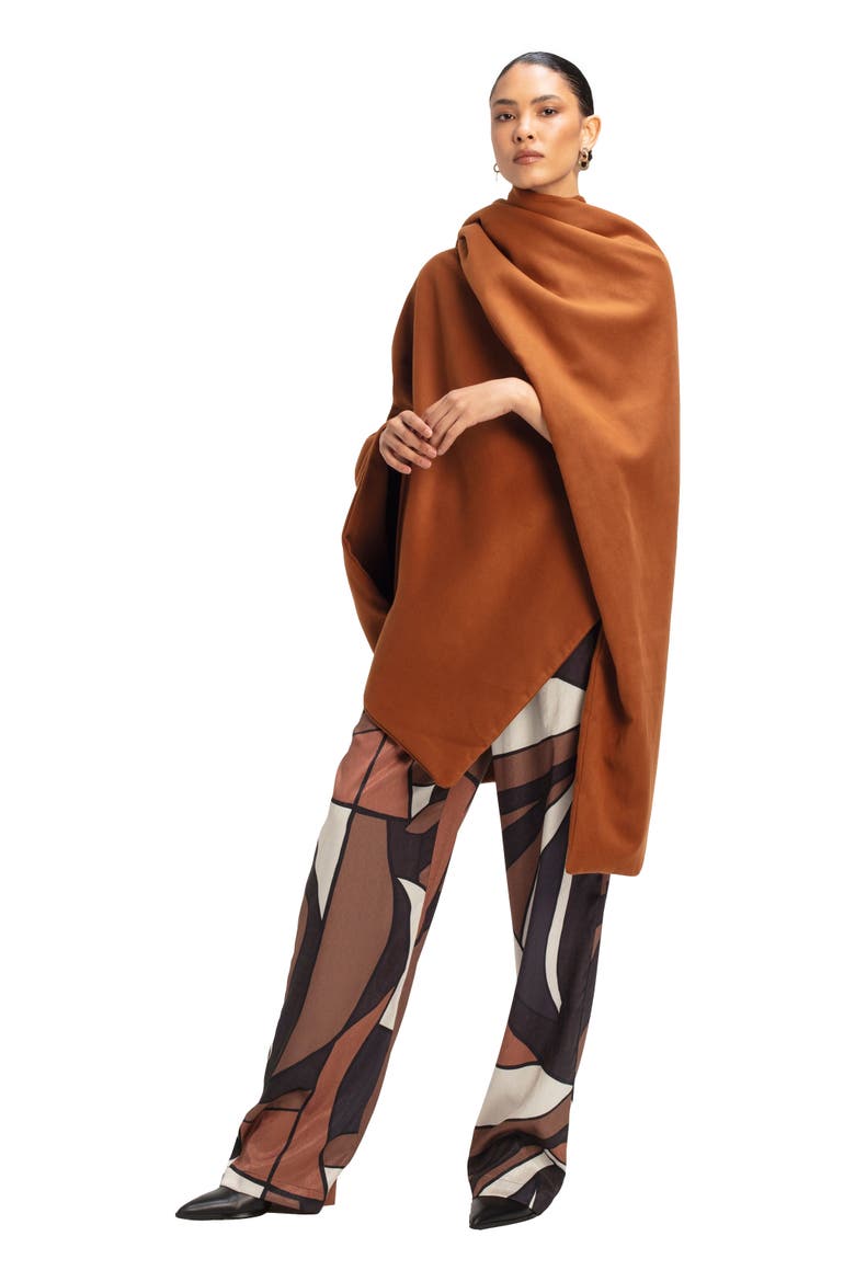 Convertible Terra Brown Cape, Alternate, color, Solid Brown