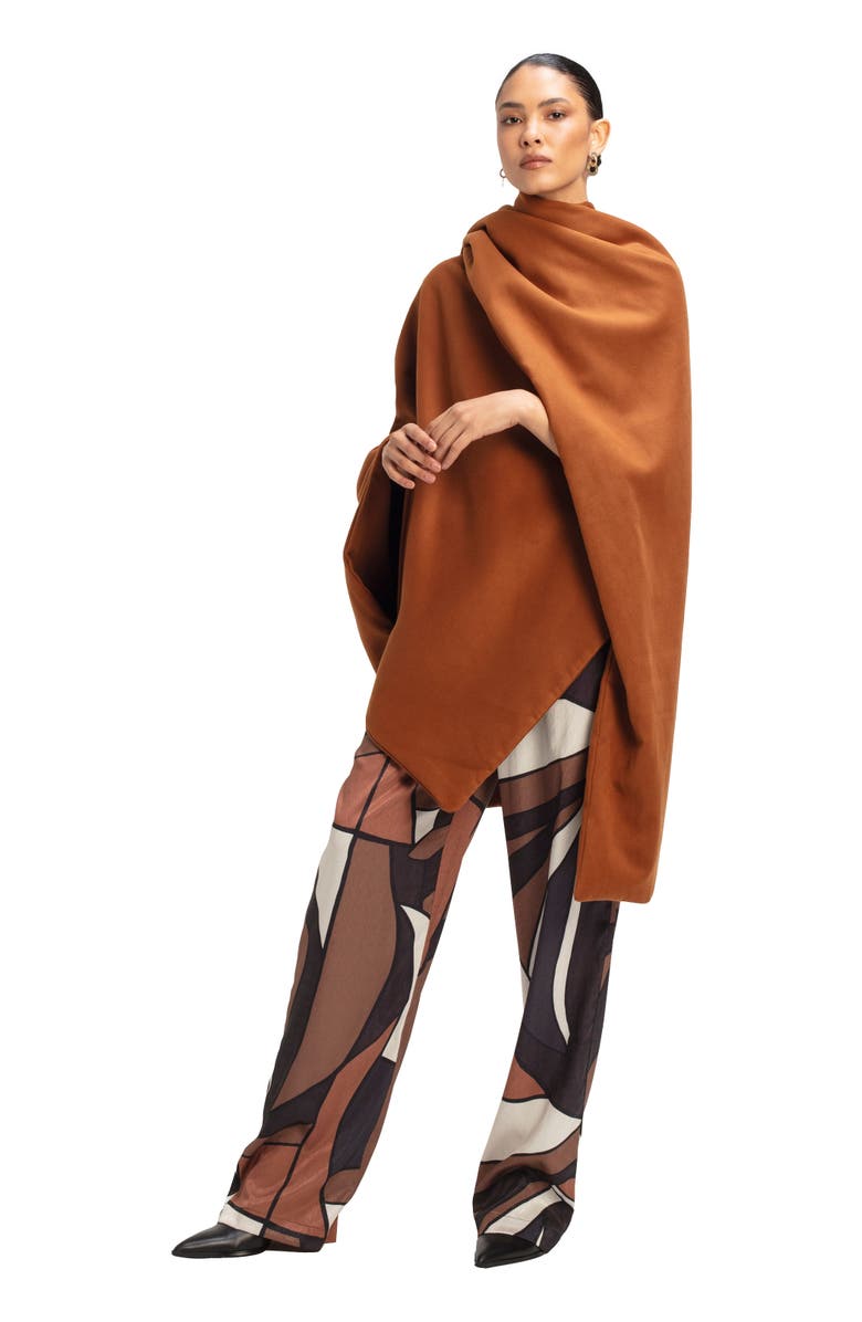 DIARRABLU Convertible Terra Brown Cape, Alternate, color, Solid Brown