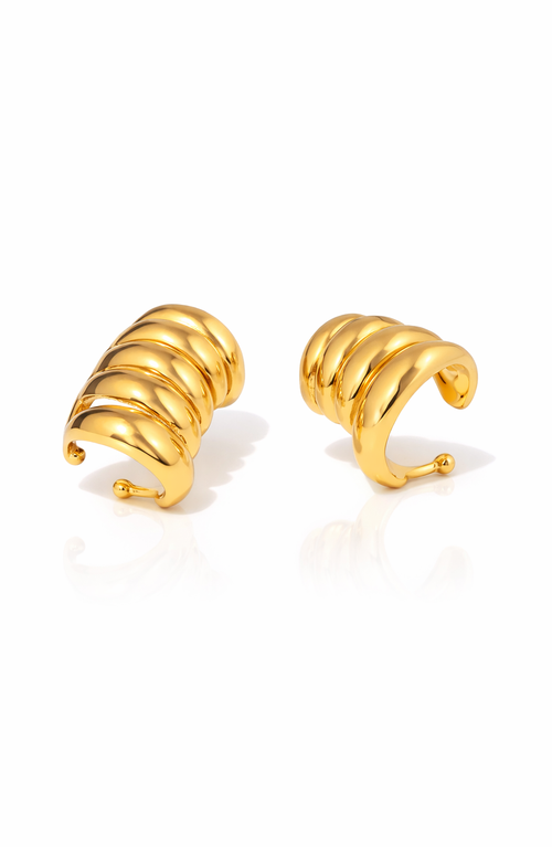 Kellery Sculptural Stainless Steel Ear Cuff Earrings in Gold-Tone at Nordstrom