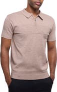 Spring + Mercer Ottoman Accent Short Sleeve Half-Zip Sweater